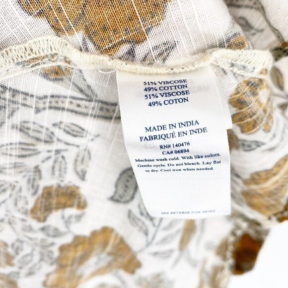 Faherty Ruffle Trim Tassel Tie V Neck Bonita Avignon Meadow Midi Dress small - Picture 5 of 6